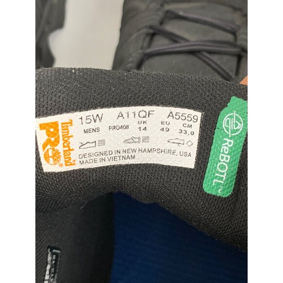 Timberland PRO Mens 15W Black Alloy Toe Work Boots With Anti-Fatigue Technology - Picture 7 of 9